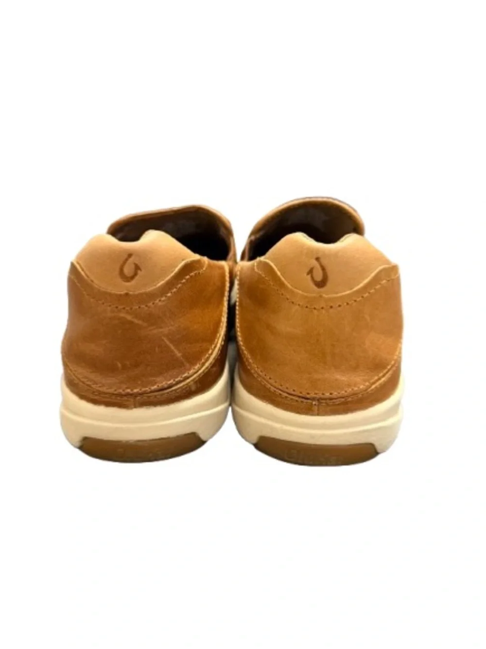 OluKai Lae‘ahi Lauhala Men’s 10 Fox Woven Leather Slip On Sneakers Shoes